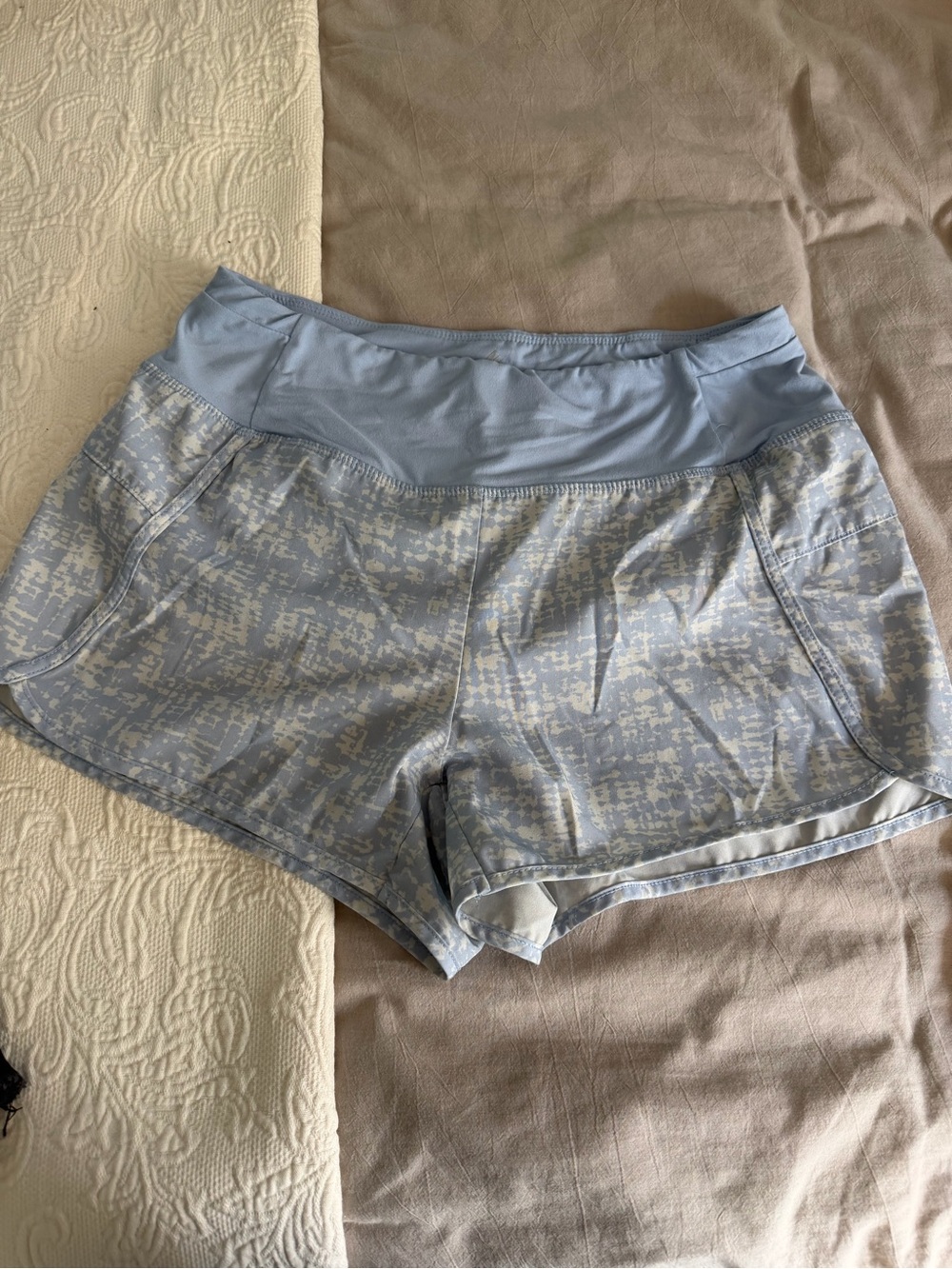 RBX Light Blue Patterned Athletic Shorts